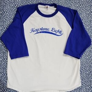 Keystone Light 3/4 Sleeve Raglan Baseball Tee (Badger Sport) - Size XL